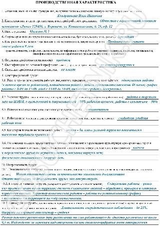 Пример описания условий работы на рабочем месте для номинации ВТЭК 2021.